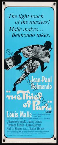 1h586 THIEF OF PARIS insert '67 Louis Malle, Jean-Paul Belmondo, Genevieve Bujold!