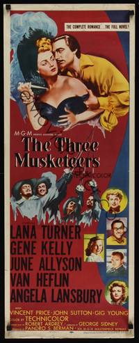 1h591 THREE MUSKETEERS insert R56 Lana Turner, Gene Kelly, June Allyson, Angela Lansbury