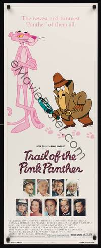 1h608 TRAIL OF THE PINK PANTHER insert '82 Peter Sellers, Blake Edwards, cool cartoon art!