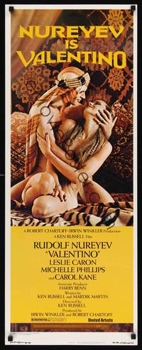1h624 VALENTINO insert '77 great image of Rudolph Nureyev & naked Michelle Phillips!