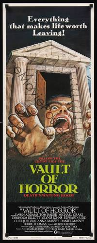 1h627 VAULT OF HORROR insert '73 Tales from Crypt sequel, cool art of death's waiting room!