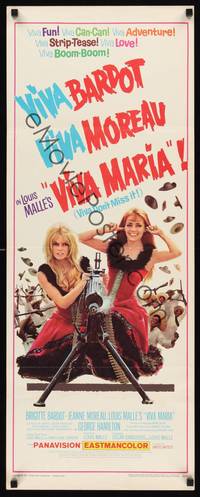 1h636 VIVA MARIA insert '65 Louis Malle, sexiest French babes Brigitte Bardot & Jeanne Moreau!