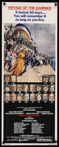 1h637 VOYAGE OF THE DAMNED insert '76 Faye Dunaway, Max Von Sydow, Richard Amsel art!