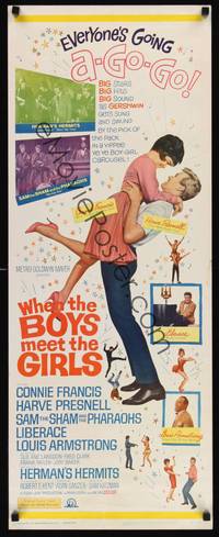 1h657 WHEN THE BOYS MEET THE GIRLS insert '65 Connie Francis, Liberace, Herman's Hermits!