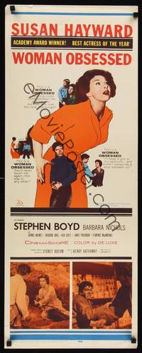 1h678 WOMAN OBSESSED insert '59 Best Actress Academy Award Winner Susan Hayward, Stephen Boyd