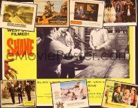 1j008 LOT OF 21 LOBBY CARD SCENE CARDS lot '40 - '86 Batty Cry, The Conqueror, Shane R70s + more!