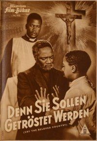 1j137 CRY THE BELOVED COUNTRY German program '51 Canada Lee, young Sidney Poitier, different!