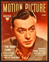 1j052 MOTION PICTURE magazine October 1939 super close up portrait of Charles Boyer!