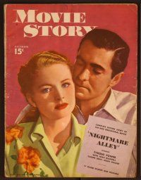 1j063 MOVIE STORY magazine December 1947 Tyrone Power & Coleen Gray in Nightmare Alley!