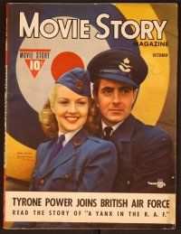 1j061 MOVIE STORY magazine October 1941 Betty Grable & Tyrone Power in Yank in the RAF!