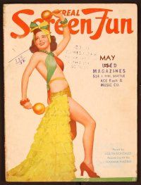 1j077 REAL SCREEN FUN magazine May 1940 full-length scantily clad sexy Lolita Gonzales!