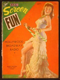 1j078 REAL SCREEN FUN magazine September 1942 full-length sexy Alice Talton, Warner Bros starlet!