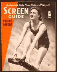 1j038 SCREEN GUIDE PHOTO-PARADE magazine August 1937 Ginger Rogers in a special bathing suit issue!