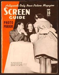 1j036 SCREEN GUIDE PHOTO-PARADE magazine June 1937 Don Ameche & his wife eating at The Brown Derby!