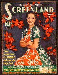 1j067 SCREENLAND magazine January 1941 pretty Dorothy Lamour by Eugene Robert Richee!