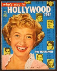 1j073 WHO'S WHO IN HOLLYWOOD magazine 1951 pretty Jane Powell + 1,000 biographies!