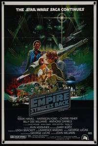1k076 EMPIRE STRIKES BACK Aust 1sh '80 George Lucas sci-fi classic, cool art by Noriyoshi Ohrai!