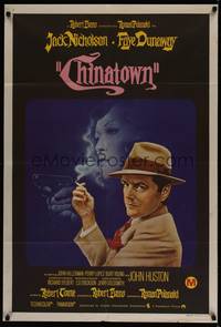 1k075 CHINATOWN Aust 1sh '74 different art of smoking Jack Nicholson & Faye Dunaway, Roman Polanski