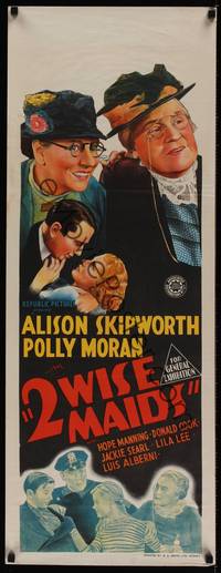 1k089 TWO WISE MAIDS long Aust daybill '37 different artwork of Alison Skipworth & Polly Moran!