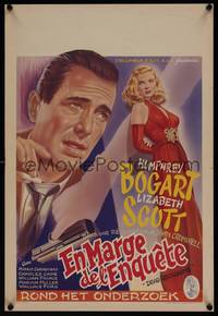 1k293 DEAD RECKONING Belgian '47 great different art of Humphrey Bogart & sexy Lizabeth Scott!
