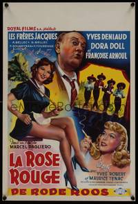 1k326 RED ROSE Belgian '51 French musical starring Arnoul & Louis de Funes!