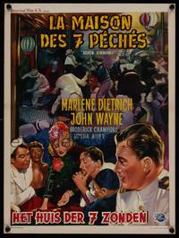 1k331 SEVEN SINNERS Belgian R50s art of sexy Marlene Dietrich & John Wayne!