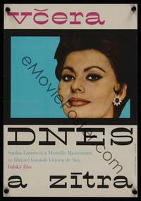 1k184 YESTERDAY, TODAY & TOMORROW Czech 11x16 '66 c/u of Sophia Loren, directed by Vittorio De Sica