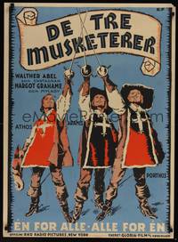 1k005 THREE MUSKETEERS Danish '37 best art of Athos, Porthos & Aramis by Erik Frederiksen!