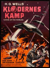 1k281 WAR OF THE WORLDS Danish R65 George Pal, different K. Wenzel art from H.G. Wells' classic!