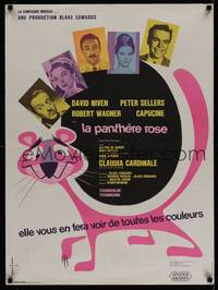 1k200 PINK PANTHER French 23x32 '64 Sellers, Niven, Capucine, Wagner, cool different art by Hurel!