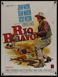 1k202 RIO BRAVO French 23x32 R60s Howard Hawks, different art of John Wayne by Jean Mascii!