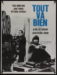 1k207 TOUT VA BIEN French 23x32 '72 Jean-Luc Godard, Yves Montand & Jane Fonda by movie camera!