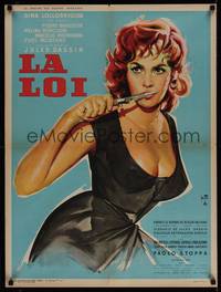 1k208 WHERE THE HOT WIND BLOWS French 23x32 '60 Jules Dassin, best art of sexy Gina Lollobrigida!