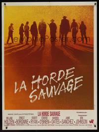 1k209 WILD BUNCH French 23x32 '69 Sam Peckinpah cowboy classic, great silhouette image of cast!