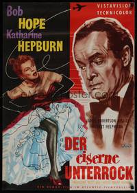 1k108 IRON PETTICOAT German '56 different art of Bob Hope & Katharine Hepburn by Kessler!