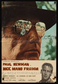1k483 COOL HAND LUKE Italian photobusta '67 close up of Morgan Woodward as the Man with No Eyes!
