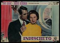 1k490 INDISCREET Italian photobusta '58 romantic c/u of Cary Grant & Ingrid Bergman, Stanley Donen