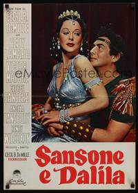 1k502 SAMSON & DELILAH Italian photobusta R59 c/u of Hedy Lamarr & Victor Mature, Cecil B. DeMille