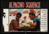 1k503 SCARFACE Italian photobusta '84 close up of Al Pacino & Steven Bauer with cocaine on table!