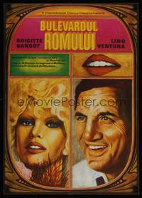 1k026 RUM RUNNERS Romanian '71 different art of sexy Brigitte Bardot & Lino Ventura by Desideriu!