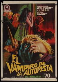 1k045 HORRIBLE SEXY VAMPIRE Spanish '70 Jose Luis Madrid's El Vampiro de la Autopista, Jano art!