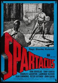 1k129 SPARTACUS Swedish R84 Stanley Kubrick epic, Kirk Douglas & Woody Strode fighting!