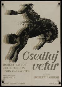 1k149 SADDLE THE WIND Yugoslavian '57 cool completely different art of John Cassavetes on horse!