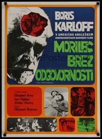 1k153 SORCERERS Yugoslavian '67 Boris Karloff, different montage of horror images!