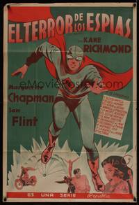 1m114 SPY SMASHER Argentinean '42 cool different artwork of the Whiz Comics super hero!