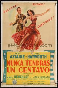 1m050 YOU'LL NEVER GET RICH linen Argentinean '41 art of Fred Astaire dancing w/sexy Rita Hayworth!