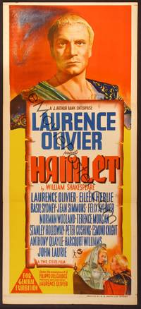 1m285 HAMLET Aust daybill '48 Laurence Olivier in William Shakespeare classic, Best Picture winner!