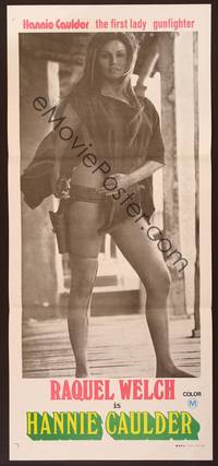 1m286 HANNIE CAULDER Aust daybill '72 classic pose of sexiest female gunfighter Raquel Welch!