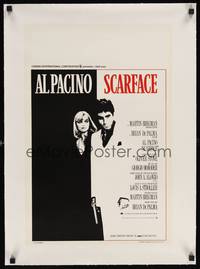 1m016 SCARFACE linen Belgian '83 Al Pacino, Michelle Pfeiffer, Brian De Palma, Oliver Stone