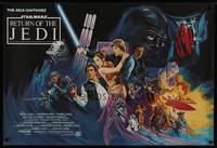 1m338 RETURN OF THE JEDI British quad '83 George Lucas classic, completely different art by Kirby!